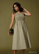 Smocked Midi Dress - 100726