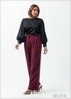 Bishop Sleeved Cuff Detailed Satin Top - 160625
