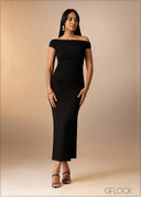 Cold Shoulder Maxi Dress - 180926