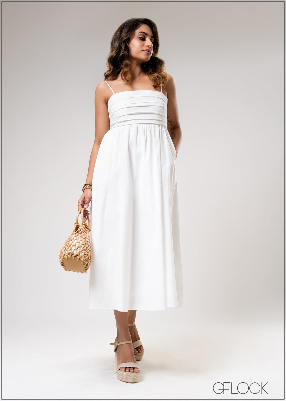 Pleated Midi Dress - 310725