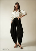 Pleated Drape Detail Pant - 190626