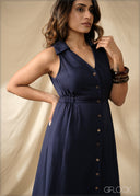 Button Down Linen Dress - 290925