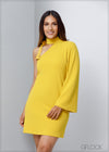 Ring Detail Tie Up One Shoulder Dress - 120623