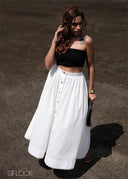 Button Detail Skirt - 220826