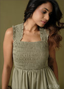 Smocked Midi Dress - 100726