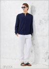 Chinese Collar Long Sleeve Shirt - 200224