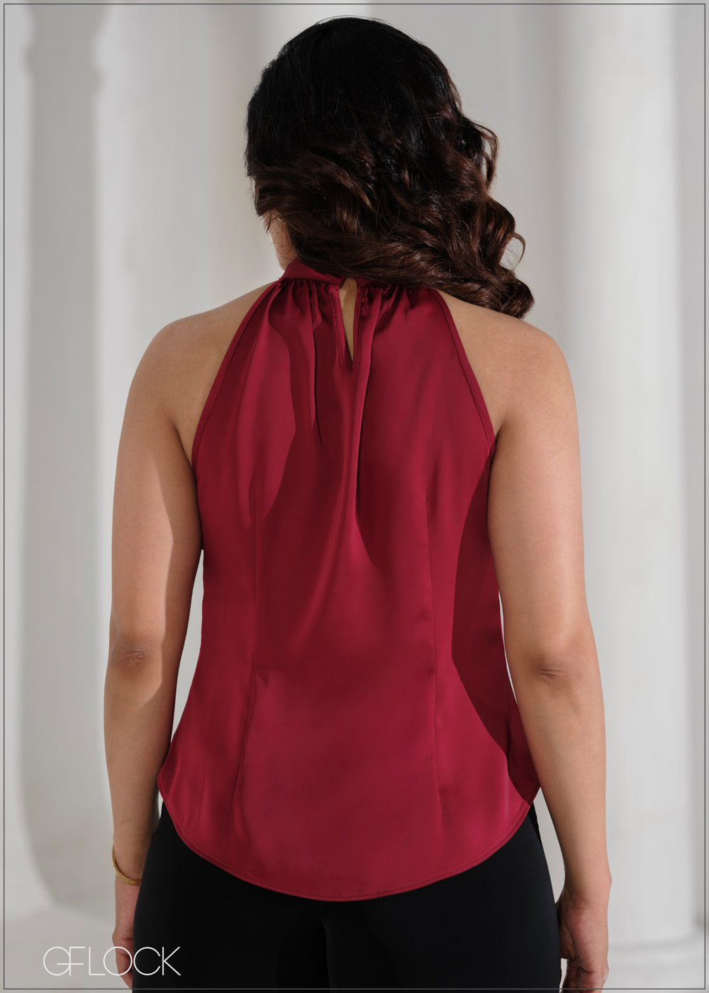 High Neck Knot Detail Top - 090625