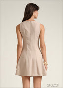 Boat Neck Mini Dress - 110526