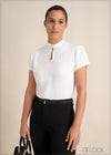 Short Sleeve Top With Lace Trim - 110324