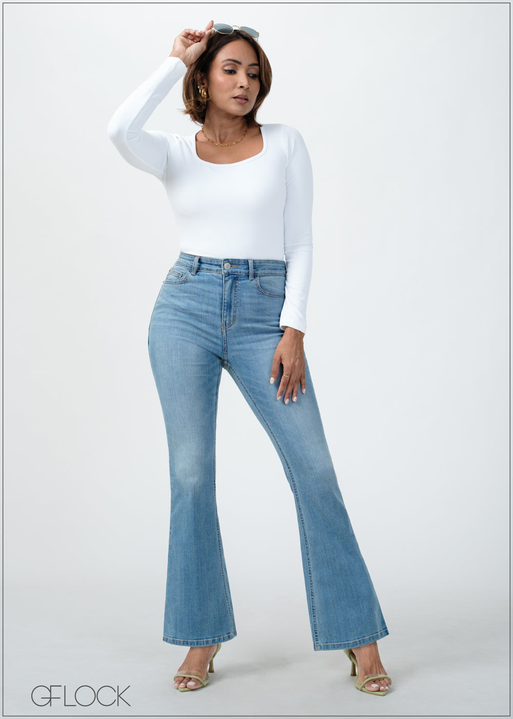 Light Wash Bootcut Jean - Long Length - 270725