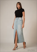 Light Blue Denim Skirt - 140326