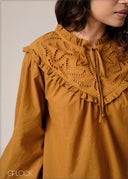 Embroidery Detailed Long Sleeve Top - 160726