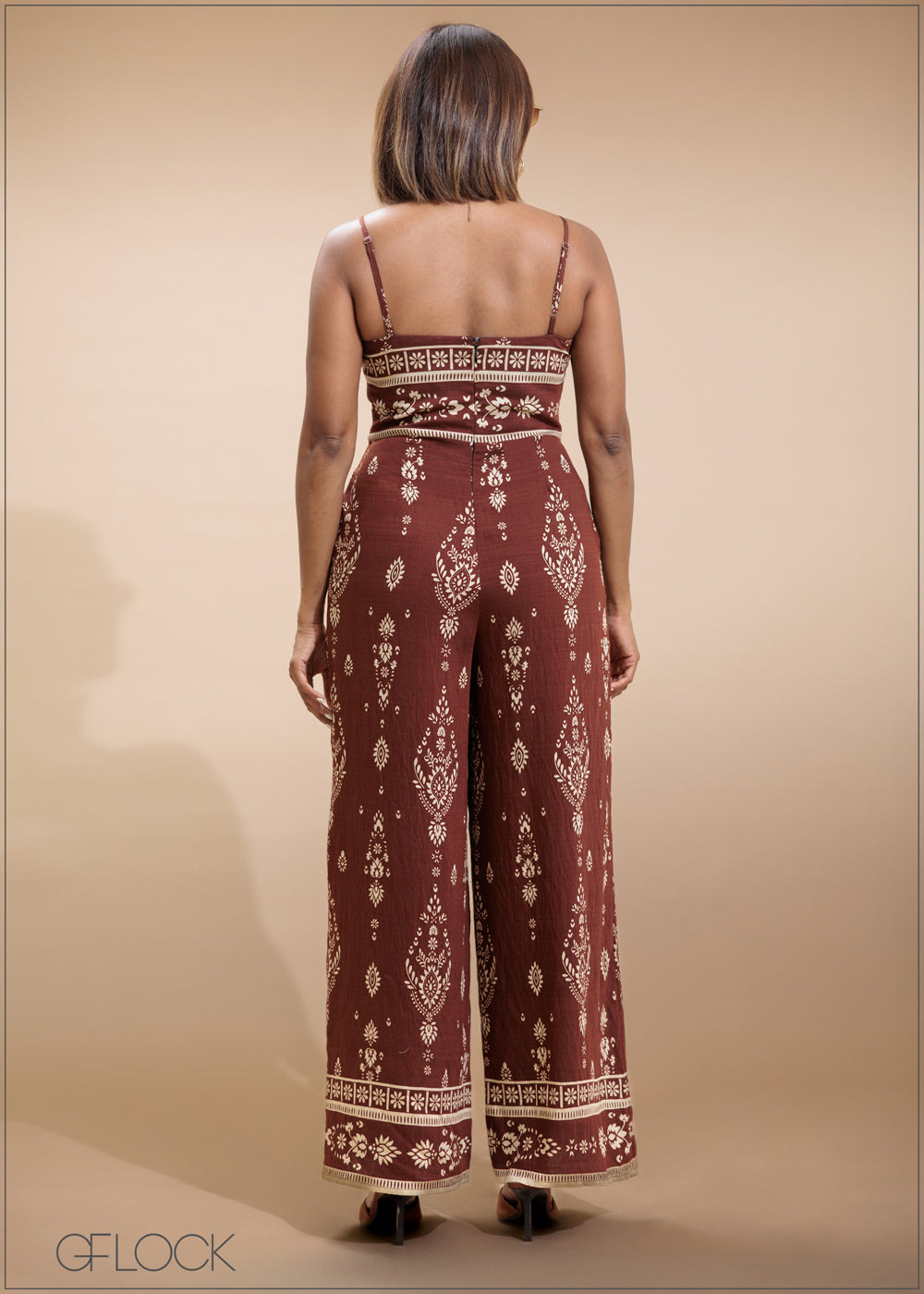 Border Printed Jumpsuit - 230725