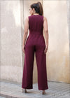 V-Neck Sleeveless Jumpsuit - 260723