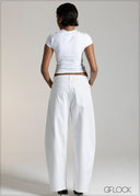White Barrel Jean - Short Length - 120926