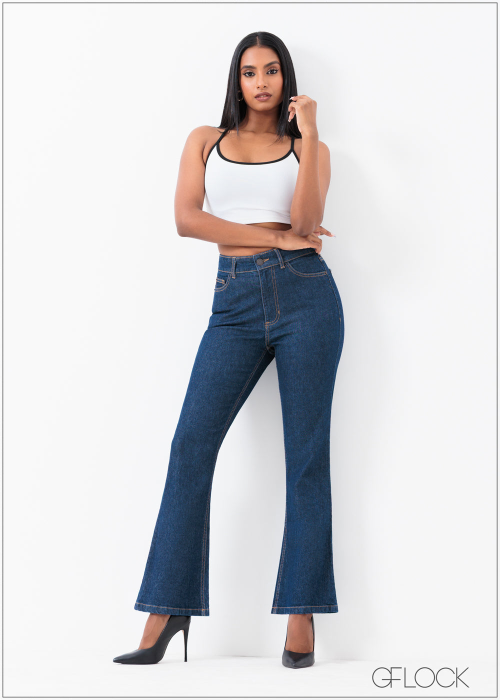 Dark Blue Flare Jean - Long Length - 250625