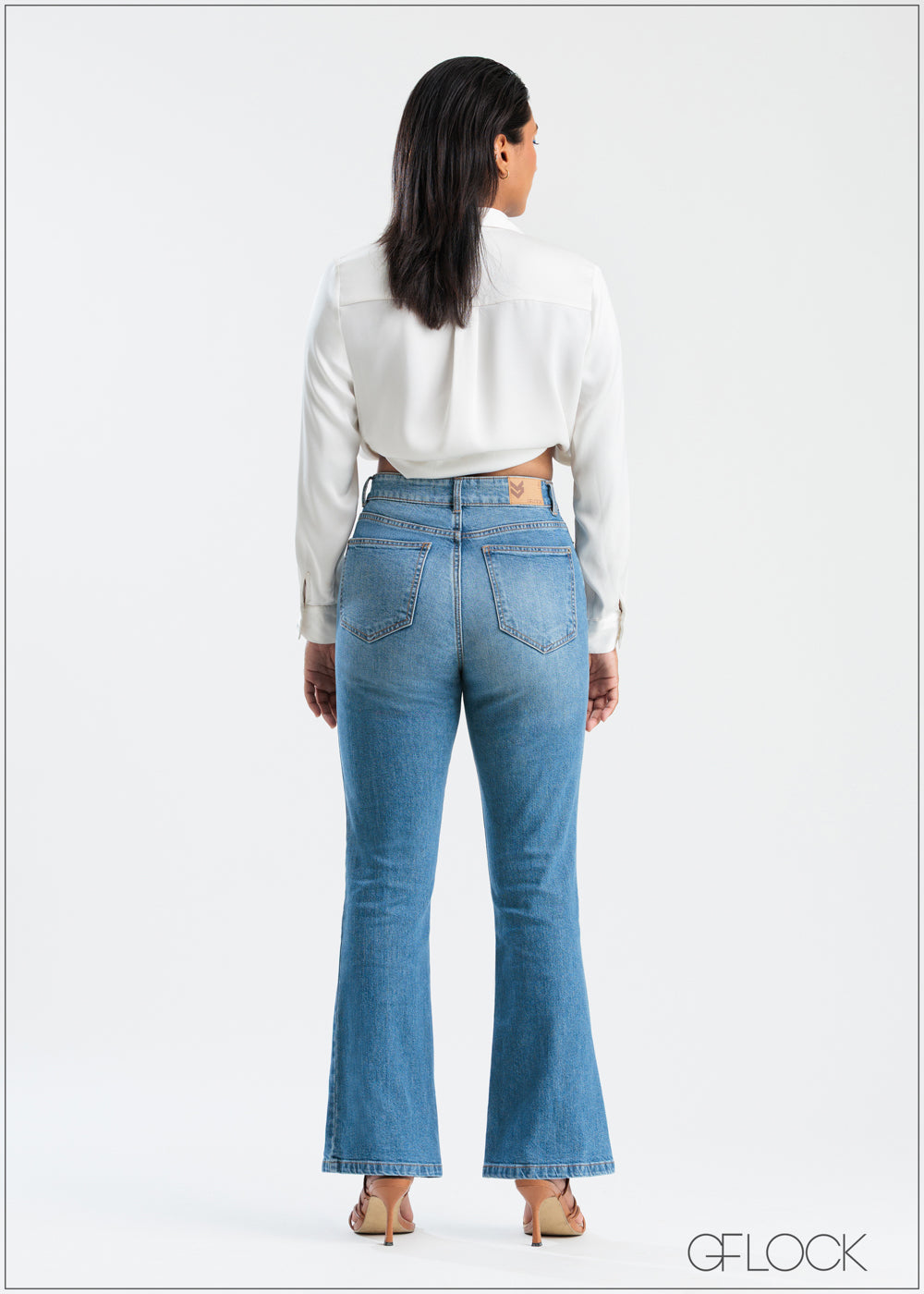 Mid Wash Flare Jean - Short Length - 250625