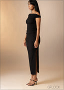 Cold Shoulder Maxi Dress - 180926