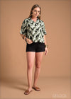 Printed Crop Shirt - 220324