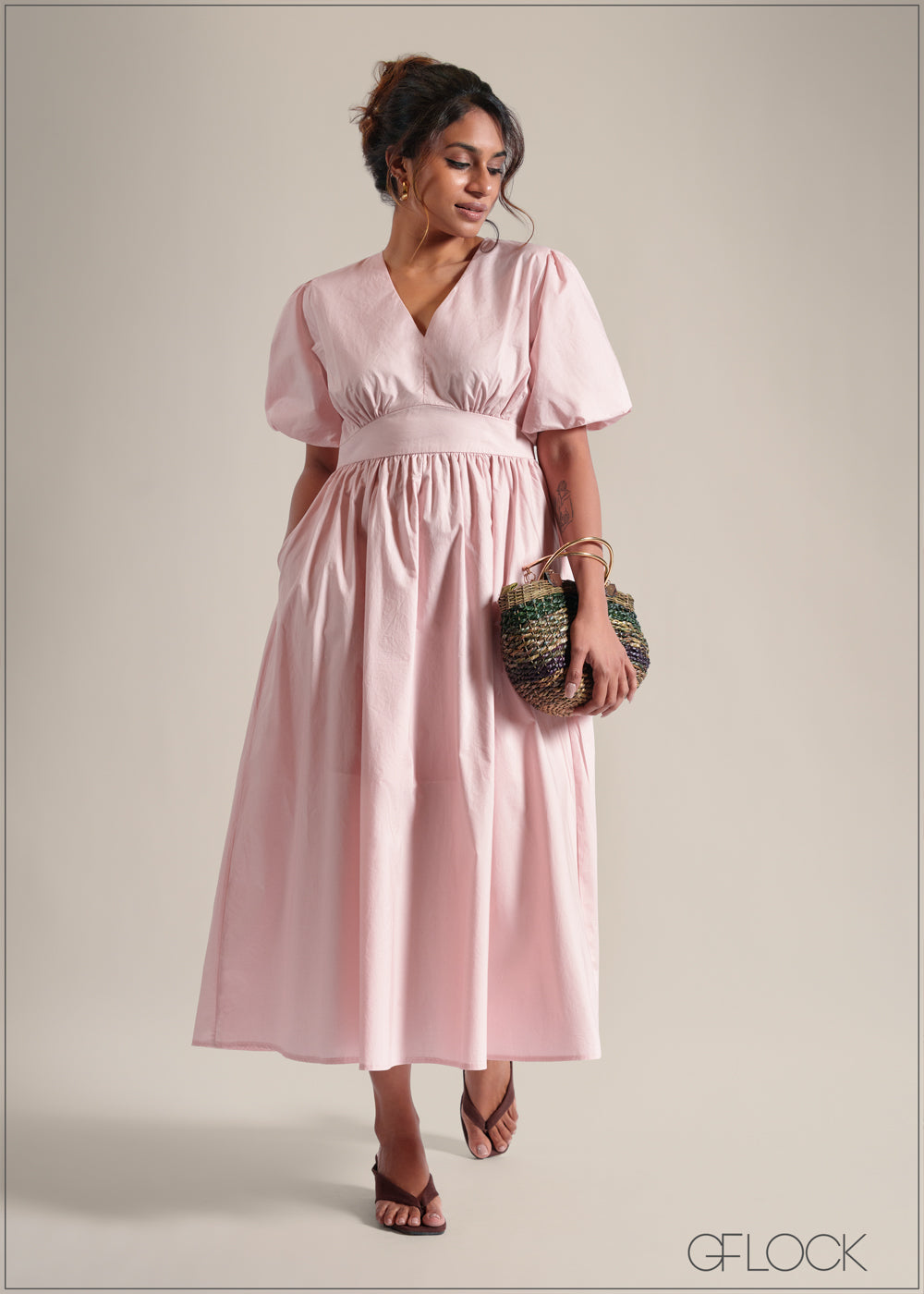 Puff Sleeve Dress - 250825