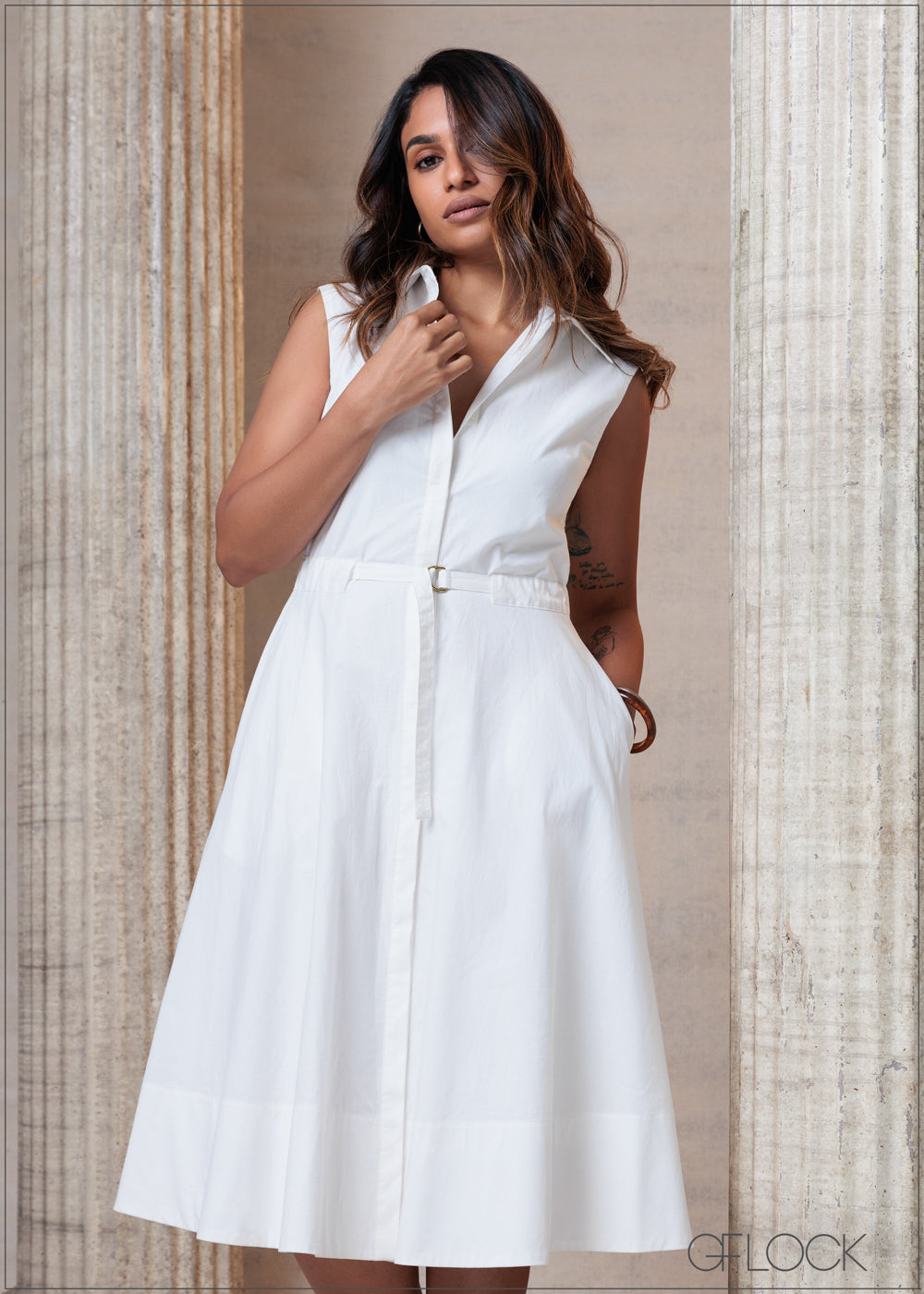 Waist Detailed Shirt Dress - 201025