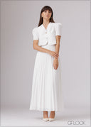 Puff Sleeved V-Neck Top - 080526