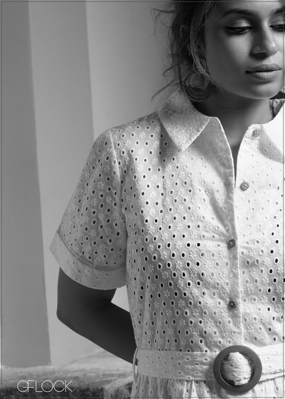 Solid Schiffli Dress - 290825