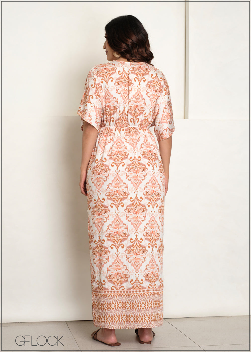 Border Printed Maxi Dress - 140625