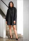 Long Sleeve Linen Shift Dress - 010923