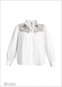 Embellished Yoke Shirt - 231225
