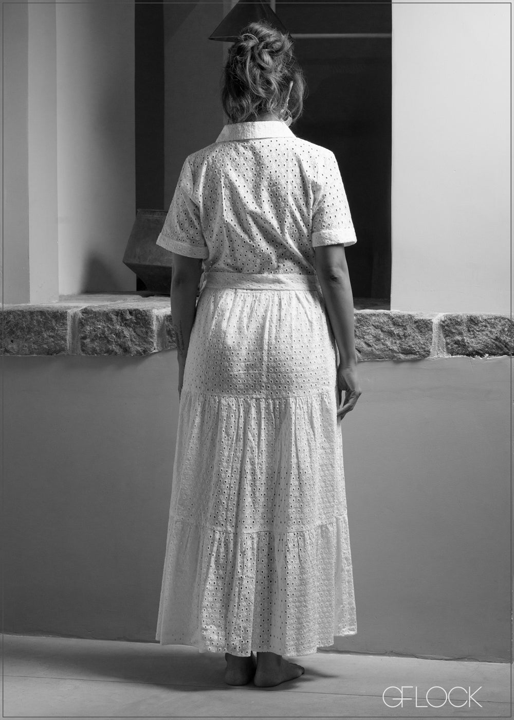 Solid Schiffli Dress - 290825