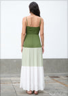 Color Block Strappy Dress - 040425