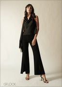 Cowl Neck Scarf Top - 190626