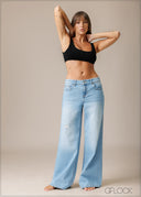 Low Waist Wide Leg Jean - Short Length - 210326D