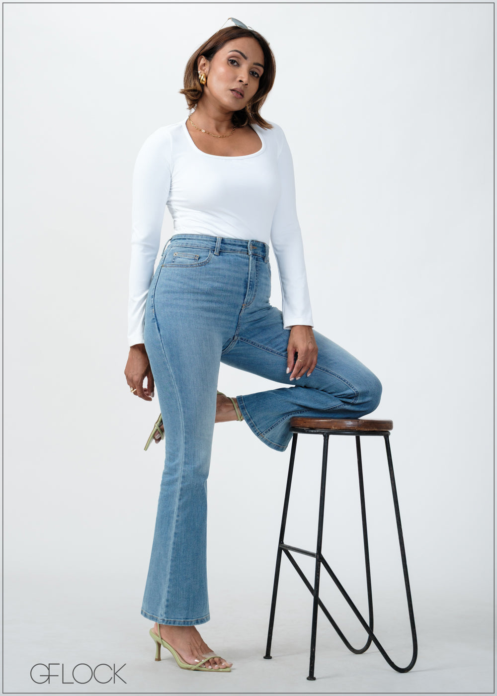 Light Wash Bootcut Jean - Long Length - 270725