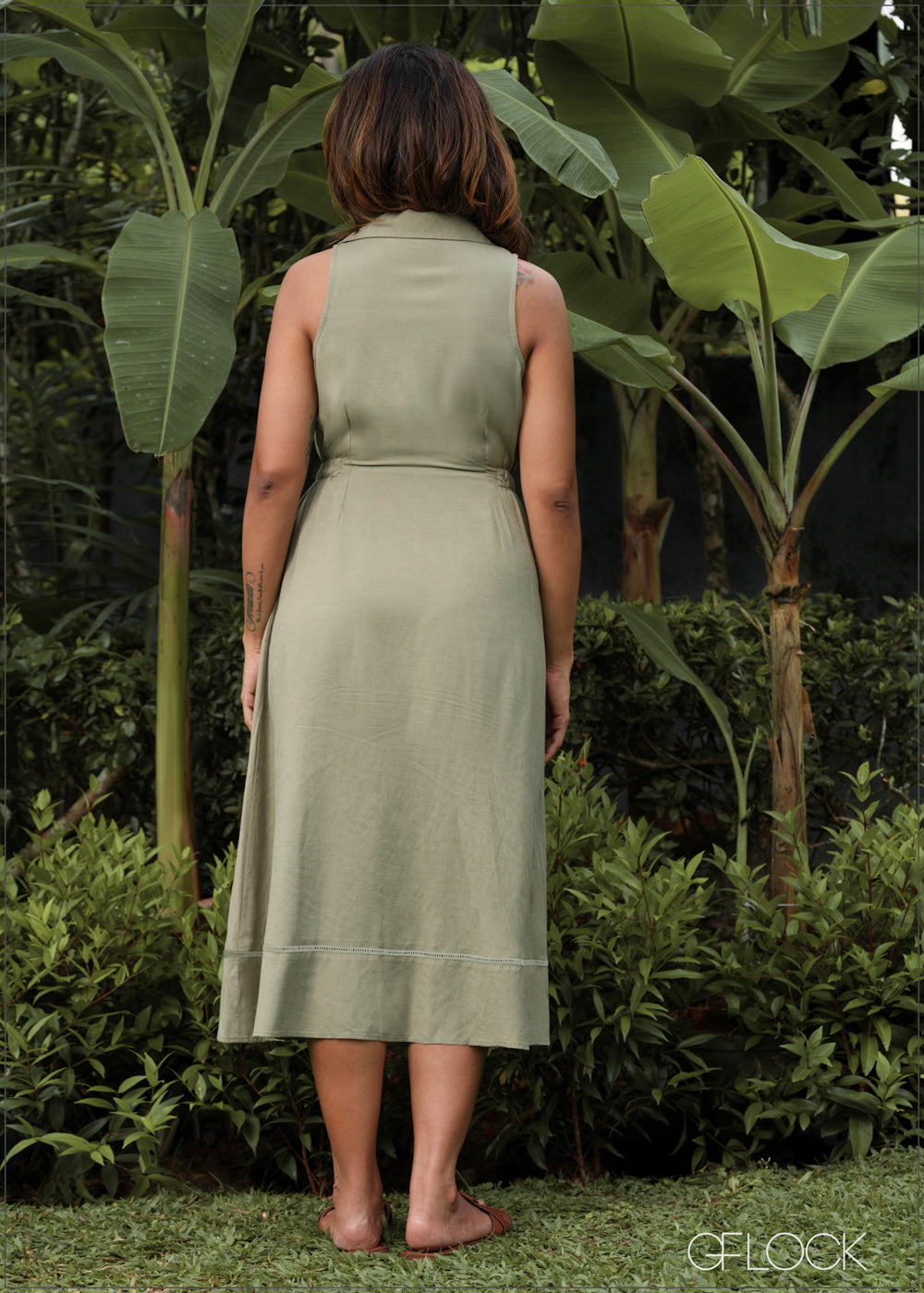 Button Down Waist Detailed Dress - 150925