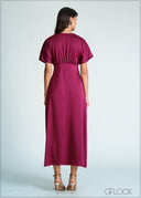Batwing Sleeve Maxi Dress - 170726