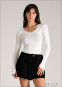 Long Sleeve Lace Detailed Top - 110626