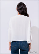 Lace Detail Long Sleeve Top - 300425
