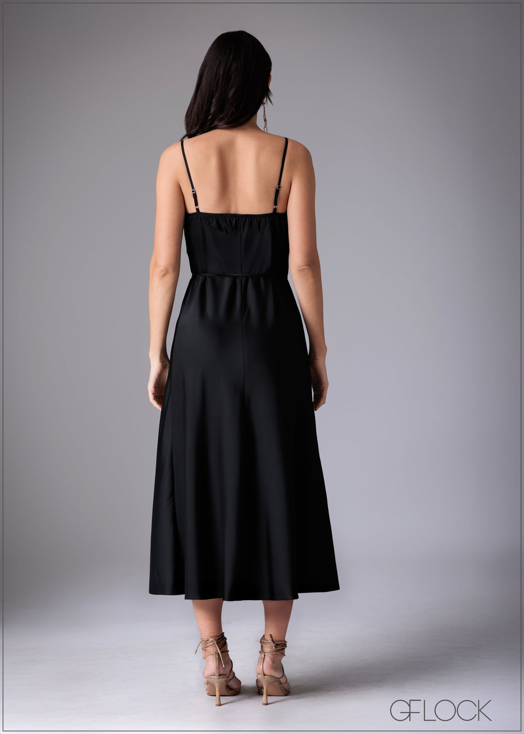 Cowl Neck Strappy Maxi Dress - 110725