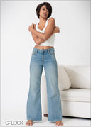 Mid Wash Bootcut Jean - Long Length - 230926D