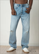 Ripped Straight Leg Jean - Short Length - 281026