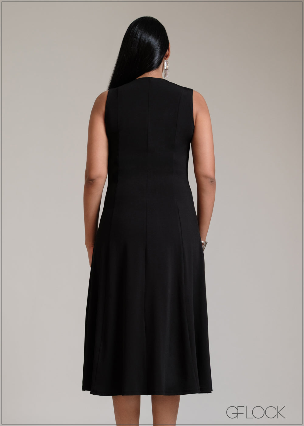 Shoulder Knot Detailed Midi Dress - 311025