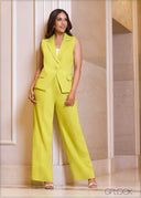 High Waisted Tab Detailed Pant - 101123