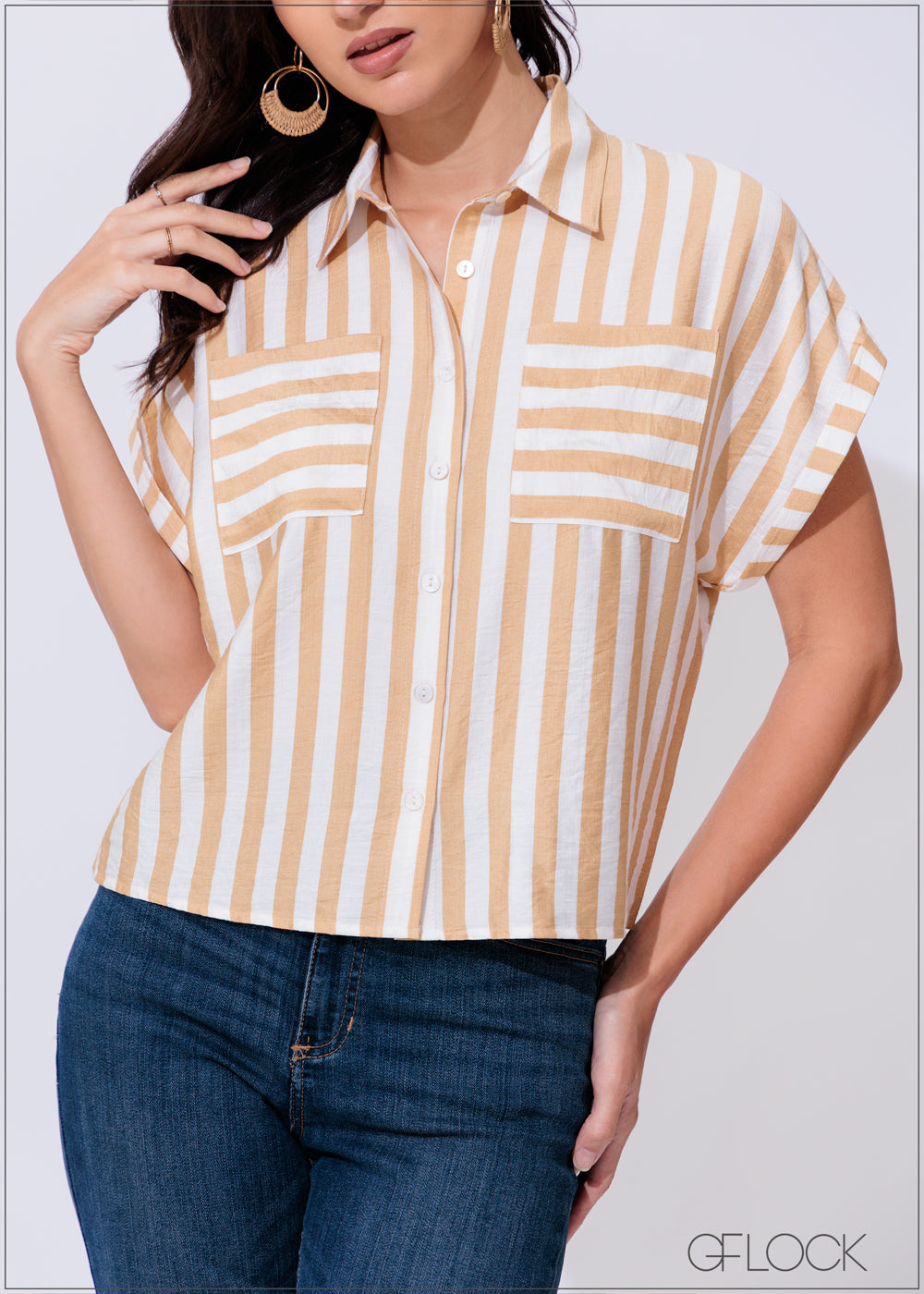 Stripe Printed Shirt - 300425