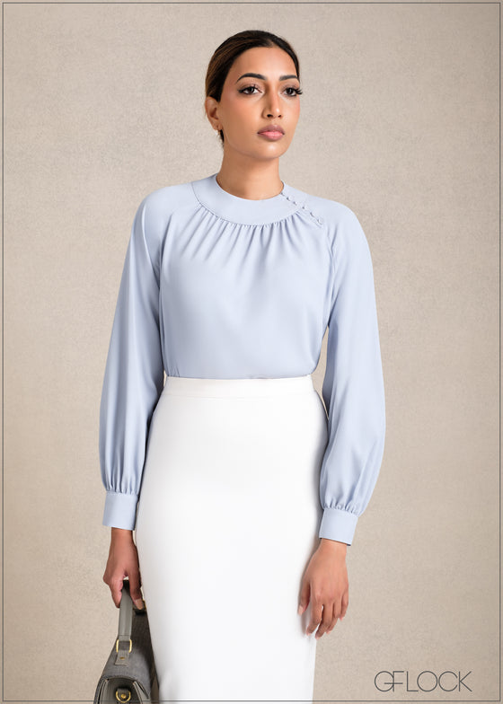 Blouse With Shoulder Opening - 281223