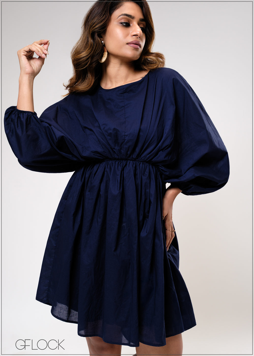 Cotton Open Back Mini Dress - 310725