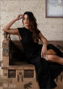 Side-Slit Midi Dress - 100826