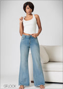 Mid Wash Bootcut Jean - Short Length - 230926D