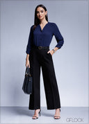 Blouse With Notch Neck Detail - 100425